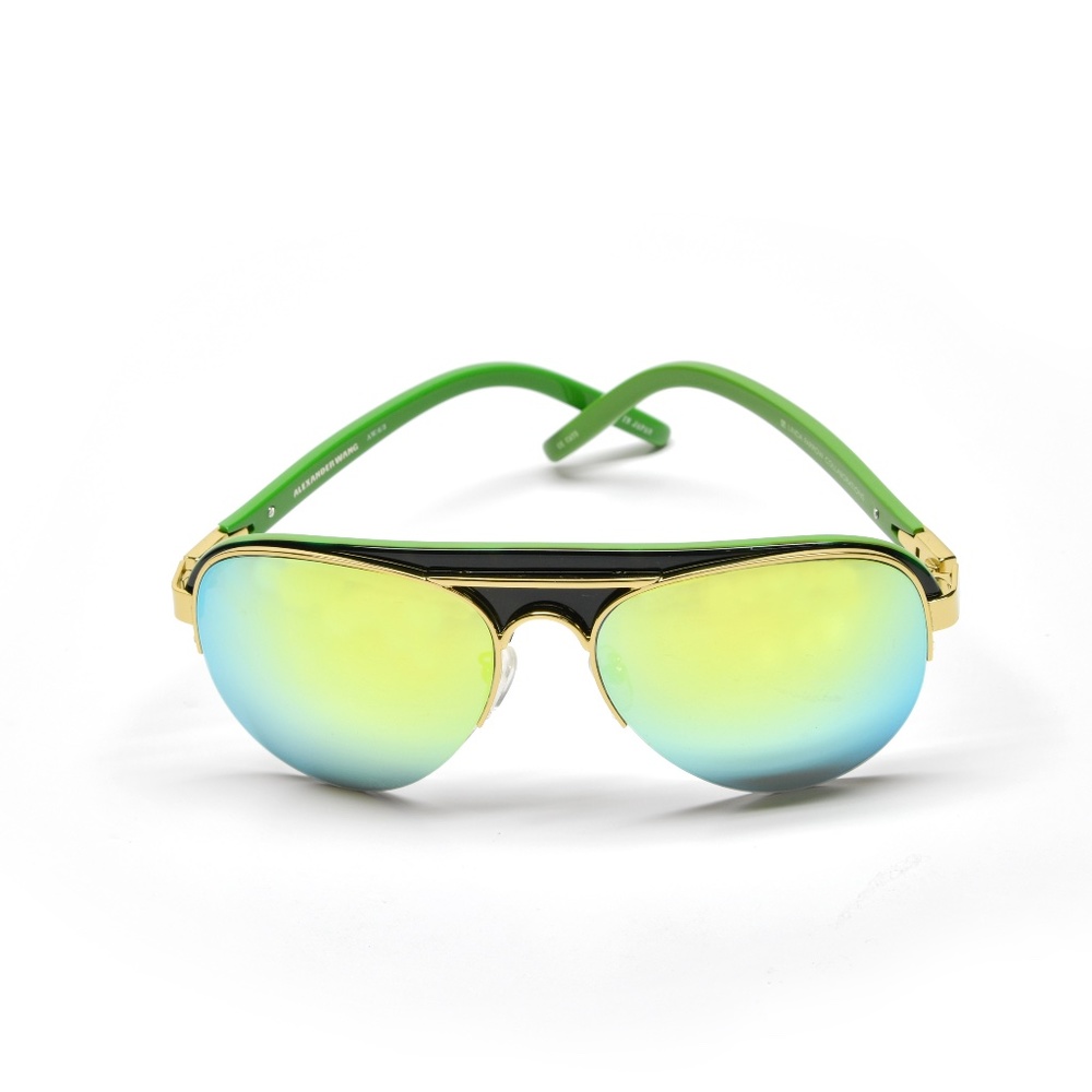 ALEXANDER WANG & LINDA FARROW Collaboration Aviator Mirrored Sunglasses